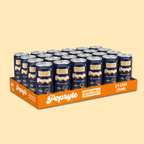 Twelve pack case option of Popryte date cola without artificial sweeteners India