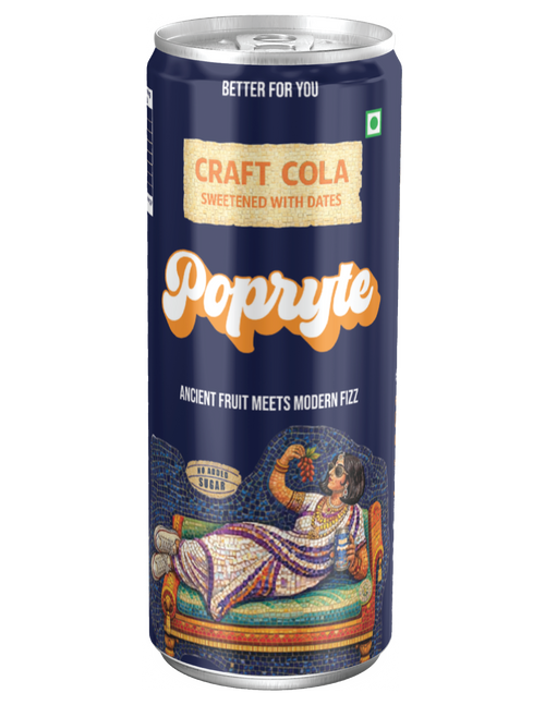 Popryte premium craft cola India sleek can design made with real dates